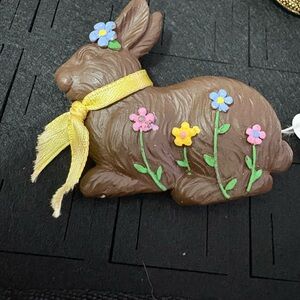 P47 Brown Bunny Brooch with Floral Accents